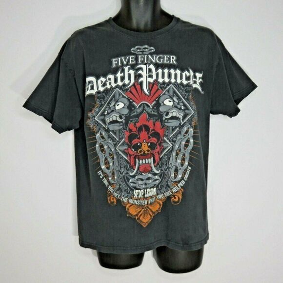 Five Finger Death Punch 5FDP Black TShirt L Legion Monster You Helped Create - Picture 1 of 11